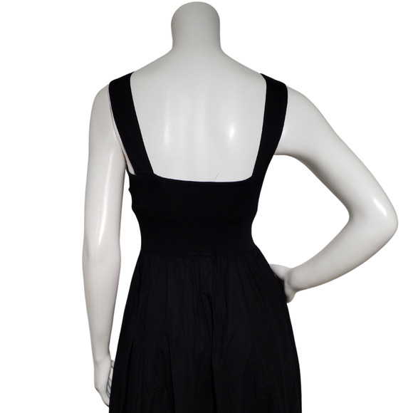 J.Crew Athena Cotton Poplin Fit & Flare Dress Black Midi Pockets Size XS NWT - Picture 4 of 7